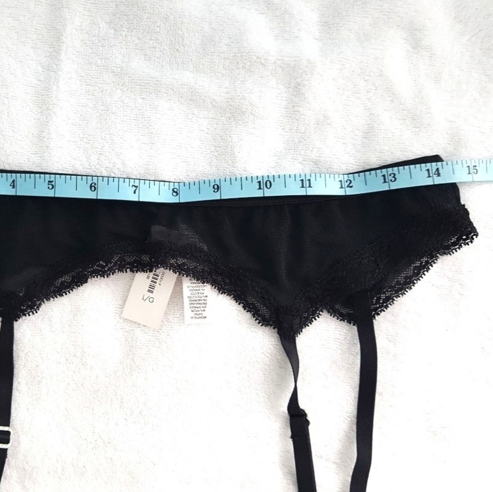 Black Lace Garter w lace trim BNWT - Picture 5 of 6